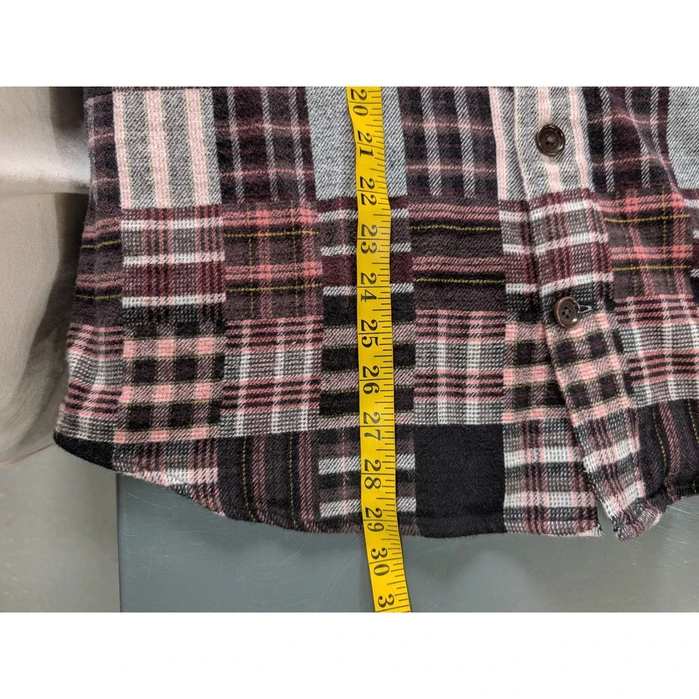 Banana Republic Patchwork Plaid Flannel Shirt Multi-Color Mens M